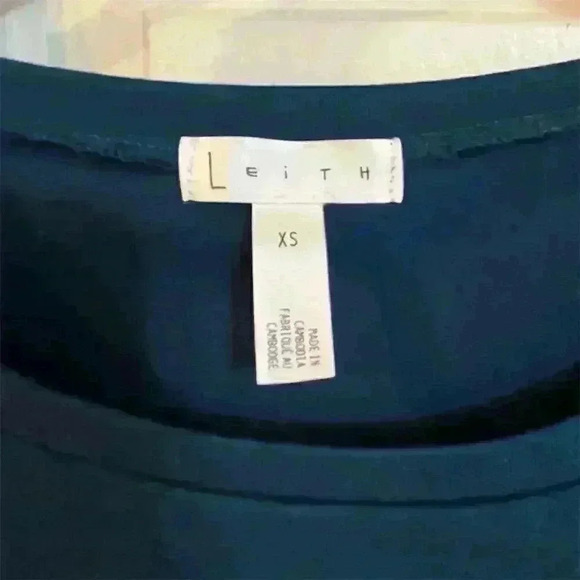 Leith Women's XS Blue Ruched Long Sleeve Knee Length Dress - Picture 3 of 5